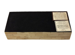 Handcrafted India Bone Inlay Box 10” Decorative Stripe Lid Storage Wood Interior