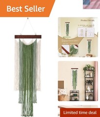Versatile Boho Macrame Wall Tapestry – Easy Install Wall Decor 47.2″ L x 15.7″ W