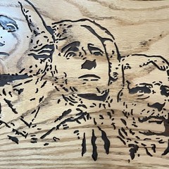 Handcrafted Wood Wall Art Founding Fathers 21in x 16in Rustic Live Edge