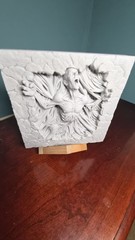 Gray Resin Medusa Mythology Plaque, Round Textured 3D Effect