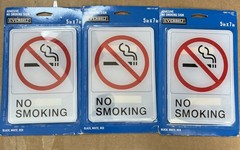 Everbilt 5 in. x 7 in. Plastic No Smoking Sign (3PK)