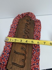 Front Door Engraved Wood WELCOME Sign Cottagecore Wooden Entrance Wall Hanging