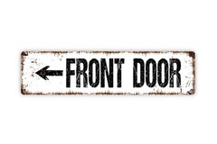 Front Door with Arrow Sign | Entryway Direction Sign | House Door Wall Sign