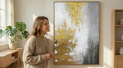Sophisticated 28×40 in Framed Abstract Art – Perfect for Living Rooms & Offices