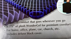 WonderGel Original 1.25″ Seat Cushion (NOS, Sealed)