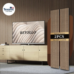 Wood Slat Panels for Wall 2-Piece 94.5″×11″ Acoustic Panels for Interior Wall De