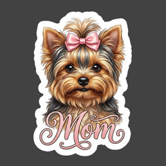 Yorkshire Terrier Sticker Vinyl Decal Dog Mom Yorkie Lover Gift