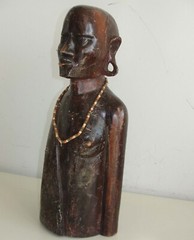 Woman Body Head Figure Bust Strong Wood Statue Sculpture Stand Artwork Necklace