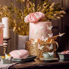 Gorgeous 60 Pcs 3D Laser Pink Butterfly Wall Decor – Perfect for All Occasions
