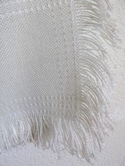 Completed Cross Stitch Water Garden Flowers on Ivory Udine Afghan Blanket 42×56