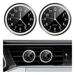 2PCS Stick on Dashboard Car Clock, Mini Luminous Automotive Vent Clip Quartz …