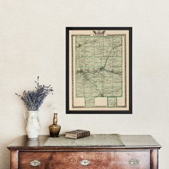 Old Map of La Salle County, IL 1876 – Vintage Illinois Art