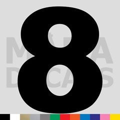 Number Eight 8 Vinyl Die Cut Decal Sticker
