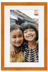 11×22 Frame Honey Pecan With White Picture Mat For 11×22 Photo – Honey Pecan 13x