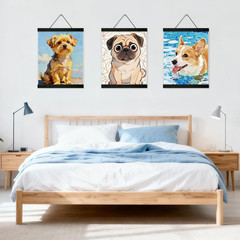 3 Pack Magnetic Poster Hanger Frame 12 Inch Black,12X16 12X18 12X20 12X24 Wood M