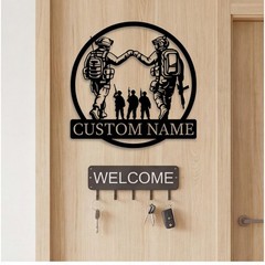 Custom Army Family Metal Wall Art Personalized Veteran New Home Sign