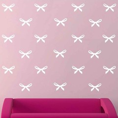 Melissalove 48pcs Pink Ribbons Wall Stickers for Kids Room Princess Girl Bedr…