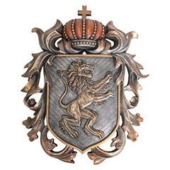 Heraldic Lion Crest Shield Plaque 14 x 18 Inch
