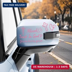 6 Pcs Trust in God Rearview Mirror Stickers, Christian Car Decals Vinyl Sticker,
