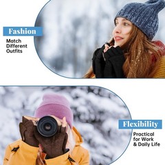 Pleneal Winter Fingerless Gloves for Women Men – Women’s Winter Gloves, Conve…