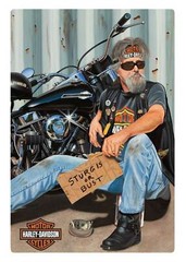 Harley-Davidson Panhandler Biker Embossed Tin Sign, Rectangle 13 x 17 inches