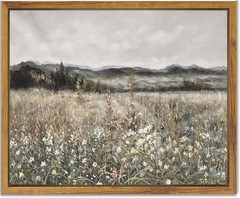 Set Of 4, Framed Landscape Print Modern Canvas Wood Art Horizontal Each 8″x10″