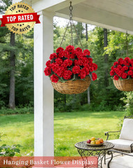 6 Pack Red Artificial Geraniums Flowers for Outdoors UV Resistant Faux Flowers f