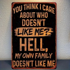Funny Sarcastic Quote Metal Sign Retro I Don’t Care Rustic Man Cave Wall Decor