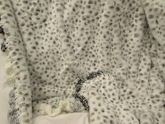 Oversize Reversible Plush Throw Blanket Gray Black White Crochet