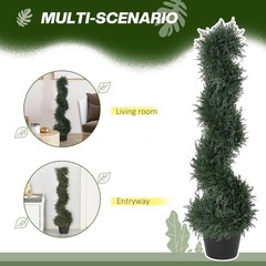 Easy-Care Spiral Artificial Cedar Tree 35.5in Height 7in Diameter