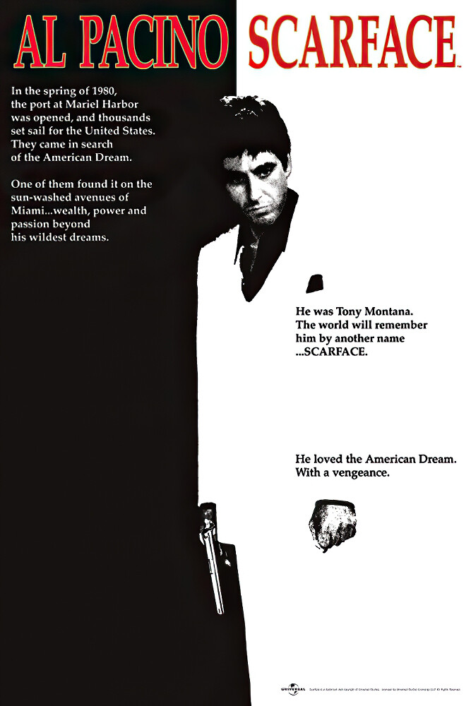 Scarface – Movie Poster (Regular Style – The American Dream) (Size: 27″ x 39″)