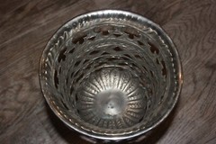 LARGE Silver-Tone Metal Cut Scrollwork Pedestal Planter Orchid Arrangement INDIA