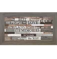 The Best Things in Life Wall Art – Long Horizontal Framed Rustic Quote Sign