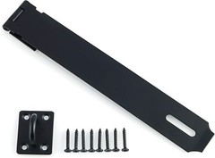 Alise Door Hasp Latch Lock,10 Inch SUS 304 Stainless Steel 10 Inch, Black
