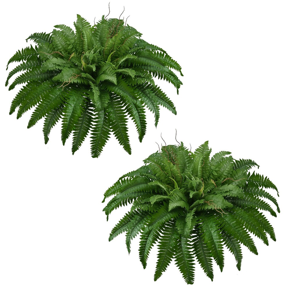 42In Artificial Boston Ferns Bush, Set of 2 Large Faux Ferns Plants, 79 Branc…