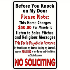 «No Soliciting» Funny Saying – Outdoor Safe – Large Sign