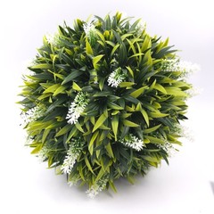 Wicker Park 13″ White Lavender Indoor/Outdoor Faux Floral Spring Sphere