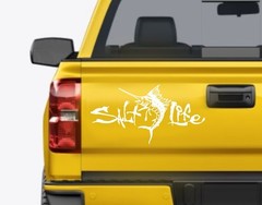 SALT LIFE SAILFISH & SIGNATURE «WHITE» UV Rated Vinyl DECAL 12”
