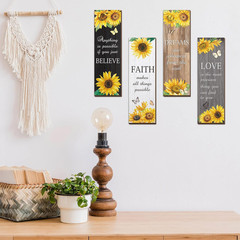 4 Pcs Sunflower Wall Decor Inspirational Sunflower Kitchen Decor and Accessories