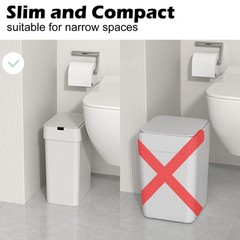 ELPHECO Bathroom Trash Can with Lid, 2 Pack Automatic Garbage Can, 2.5 Gallon…