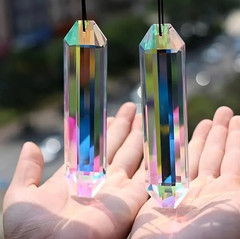 2pcs Crystal Sun Catcher Window Prisms – Rainbow Maker Hanging Ornaments – NEW