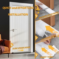 Large Door Draft Blocker 36″ Grey Bottom Door Draft Stoppers for Bottom Weath…