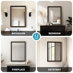 Effect Framed Wall Mirror, 22×30 Rectangle Mirror, 30″L x 22″W Retro Copper