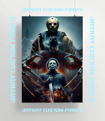 Horror Movies Poster Jason Freddy Michael Myers Print – No Frame