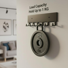 Key Holder Wall Mount with 6 Hooks – Key Rack Organizer for Entryway, Kitchen &