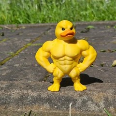 Muscle Duck Figurine – Buff Rubber Ducky Statue Funny Desk Decor Strong Man Gift