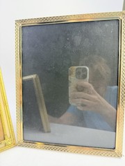 Vintage Picture Frame Lot Of 3 Metal Gold Tone MCM Mixed Varies Ornate P112