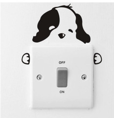 Cute Cat Dog Switch Wall Stickers DIY Removable Waterproof Wall Decals