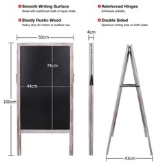 Magnetic A-Frame Chalkboard Message Sign Board Extra Large 44″x22″ Free Standing