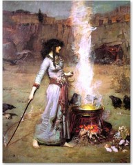 Magic Circle (The Witch) by John William Waterhouse – 11×14 Unframed Art Print –